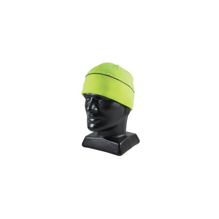 Pip WINTER BEANNIE CAP WITHREFLECTIVE STRIPE, HI-VIS LIME, PK 100 360-BEANNIELY